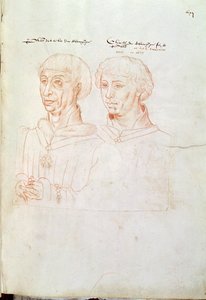 Ms 266 f.61 Philipp III. der Gute (1396-1467) Herzog von Burgund und sein Sohn, Karl der Kühne (1433-77) aus dem 
